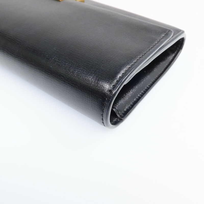 YVES SAINT LAURENT 牛皮皮革Long Wallet金扣長錢包-12