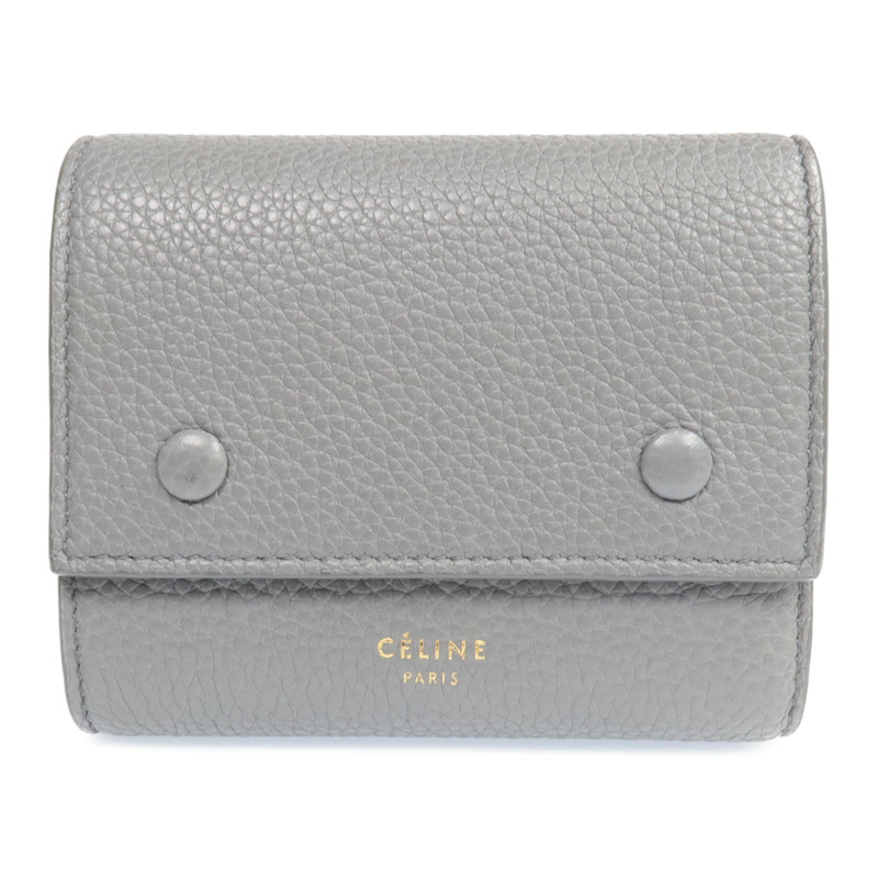 CELINE 牛皮皮革Wallet金扣錢包-0