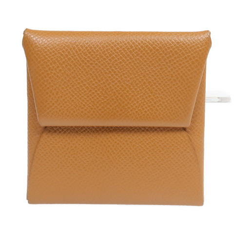 HERMES Epsom皮革Bastia銀扣零錢包Gold