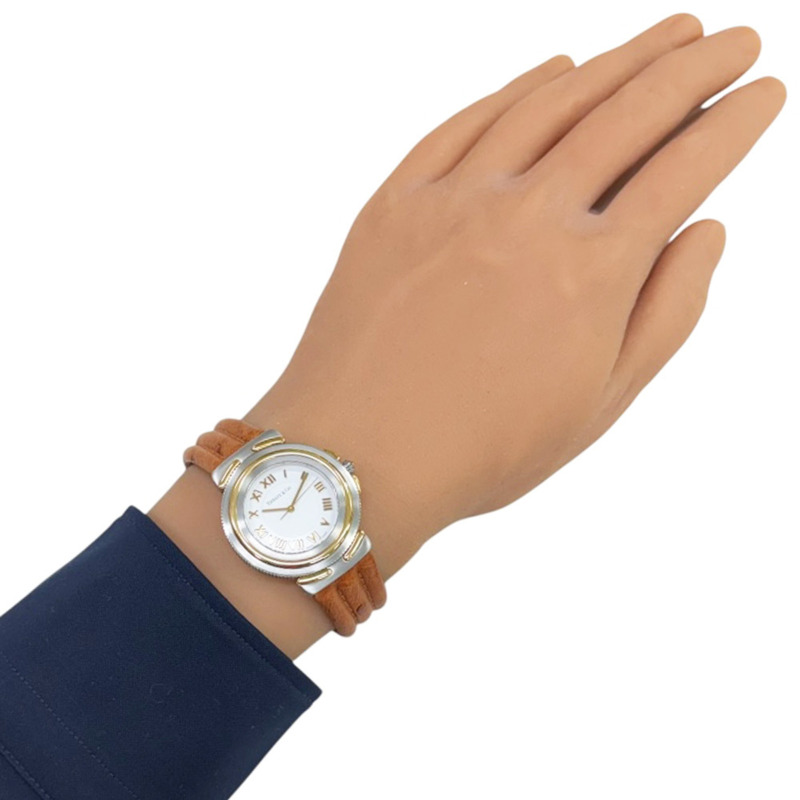 二手蒂芬妮 (Tiffany & Co.) 浮雕腕錶,不鏽鋼 M0820 石英男錶-1