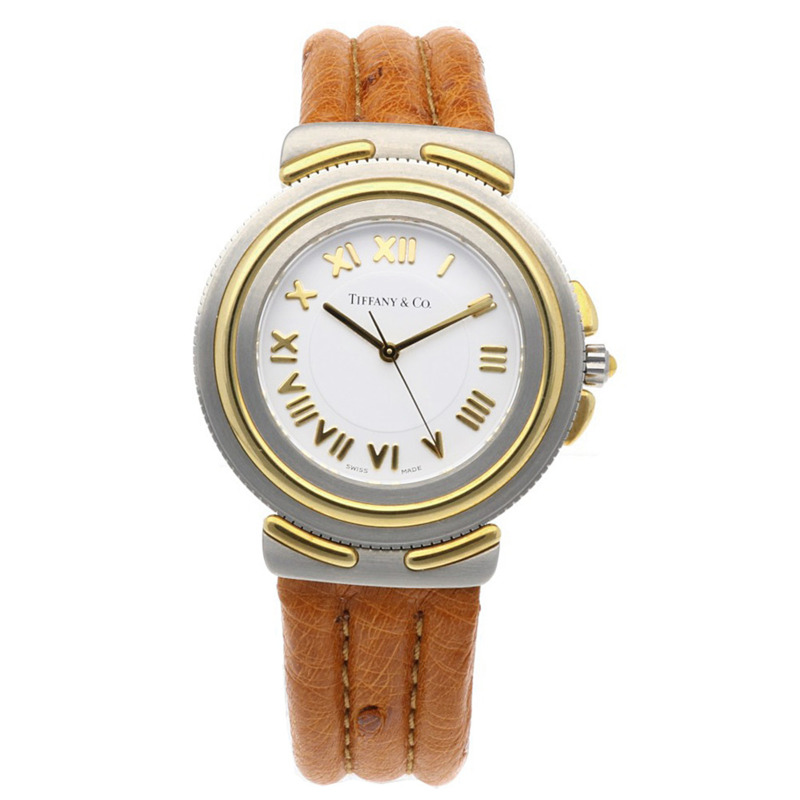 二手蒂芬妮 (Tiffany & Co.) 浮雕腕錶,不鏽鋼 M0820 石英男錶-4