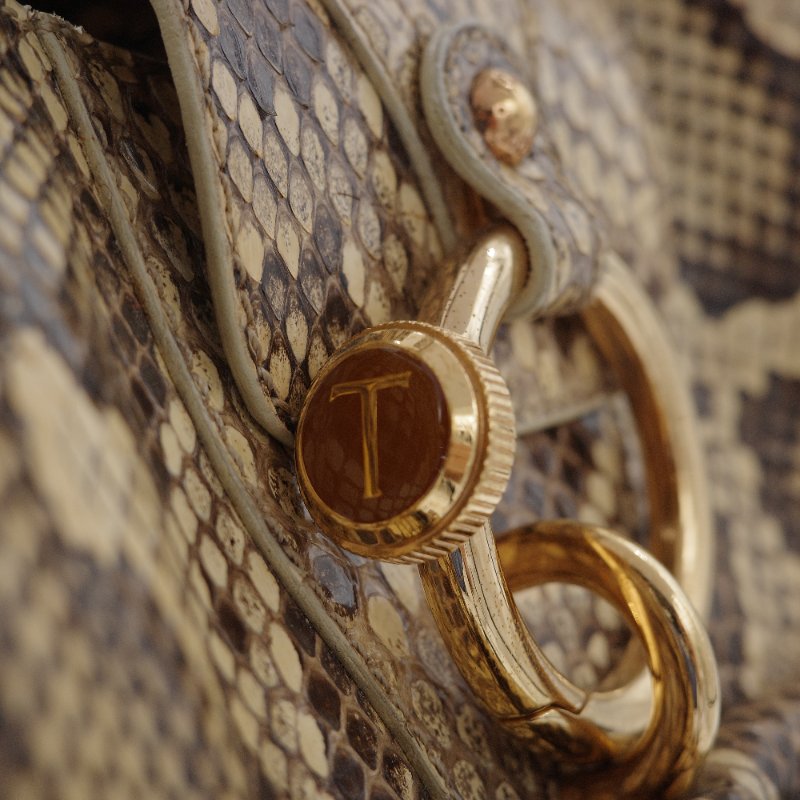 Tod's托德斯經典 Hobo米色 蟒蛇皮 流浪包-9