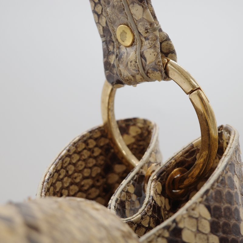 Tod's托德斯經典 Hobo米色 蟒蛇皮 流浪包-10