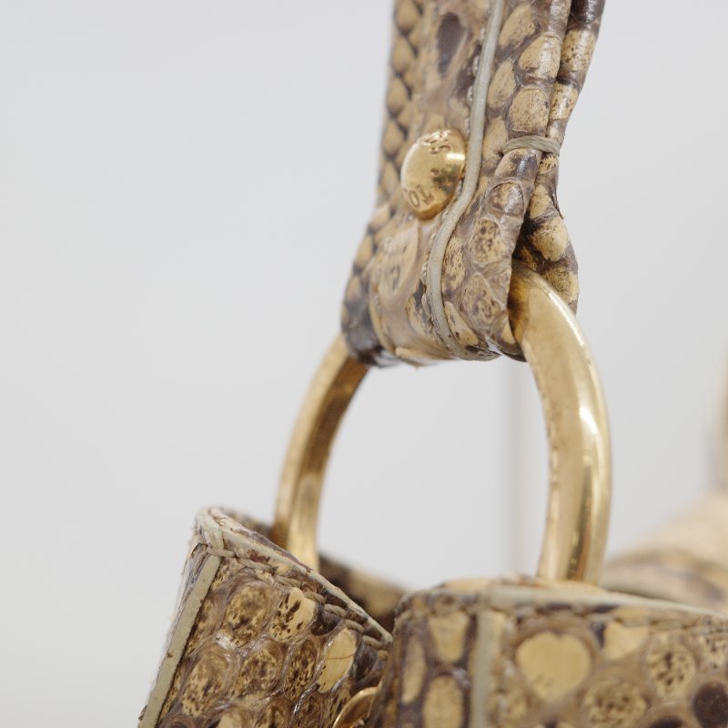 Tod's托德斯經典 Hobo米色 蟒蛇皮 流浪包-11