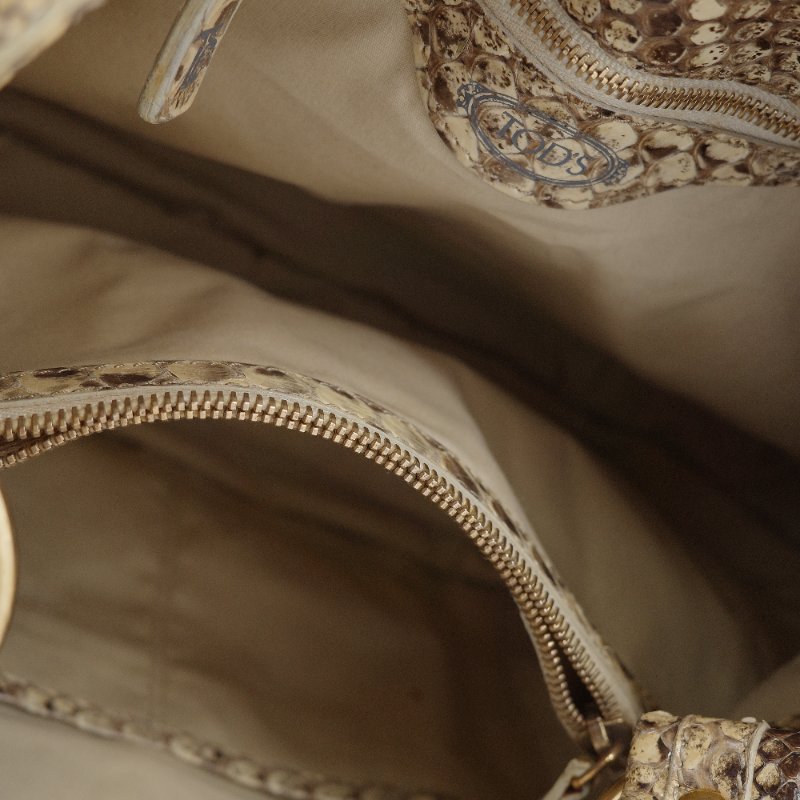 Tod's托德斯經典 Hobo米色 蟒蛇皮 流浪包-28