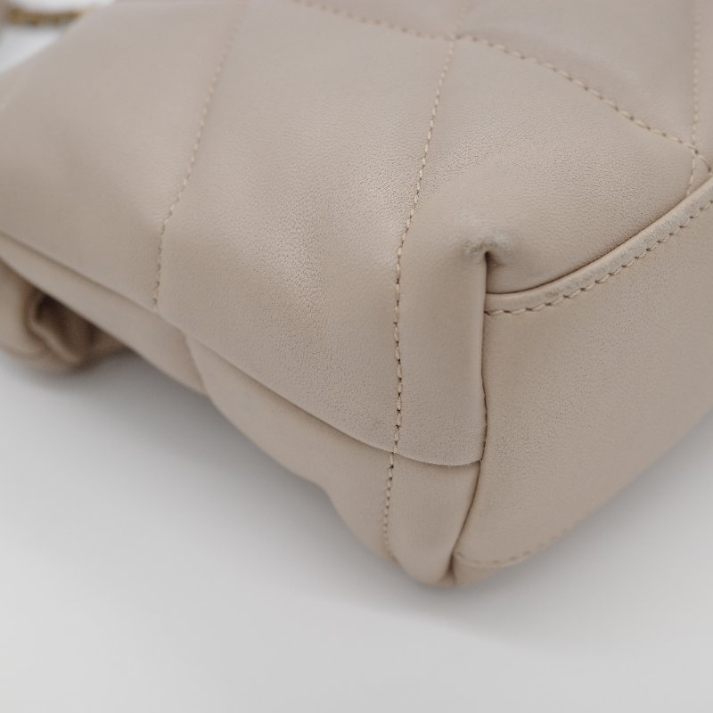 Saint Laurent 聖羅蘭 Puffer Toy 深米色 自然色 小羊皮 鍊條包 肩背包。-10