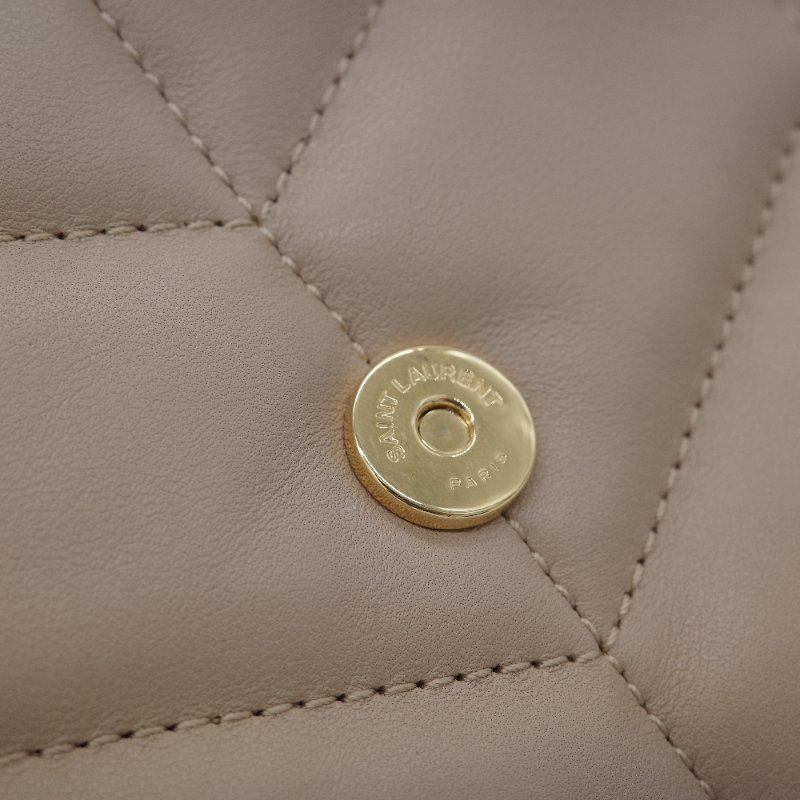 Saint Laurent 聖羅蘭 Puffer Toy 深米色 自然色 小羊皮 鍊條包 肩背包。-13