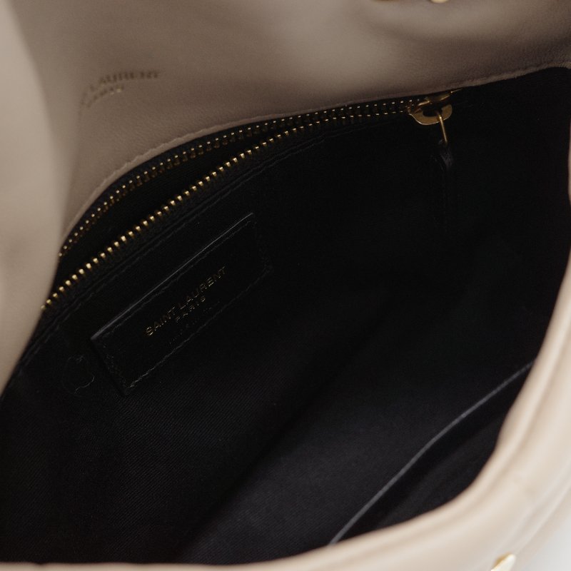 Saint Laurent 聖羅蘭 Puffer Toy 深米色 自然色 小羊皮 鍊條包 肩背包。-15