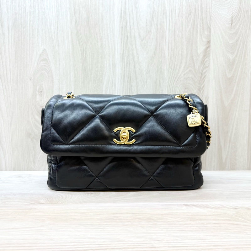 chanel黑金菱格羊皮25k口蓋包AS5737 新款🔥-1