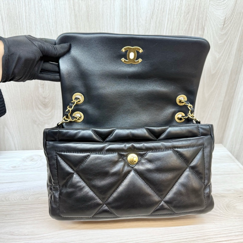 chanel黑金菱格羊皮25k口蓋包AS5737 新款🔥-17