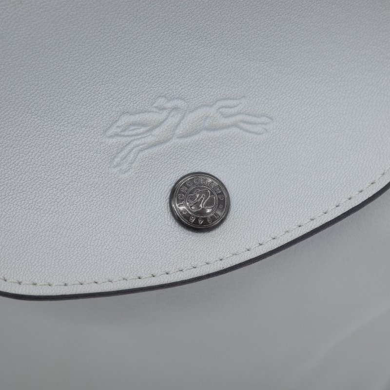 Longchamp 瓏驤 Le Pliage Cuir 灰色 小羊皮 手提包 肩背包-13