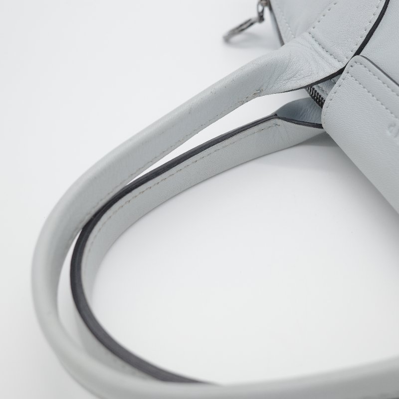 Longchamp 瓏驤 Le Pliage Cuir 灰色 小羊皮 手提包 肩背包-15