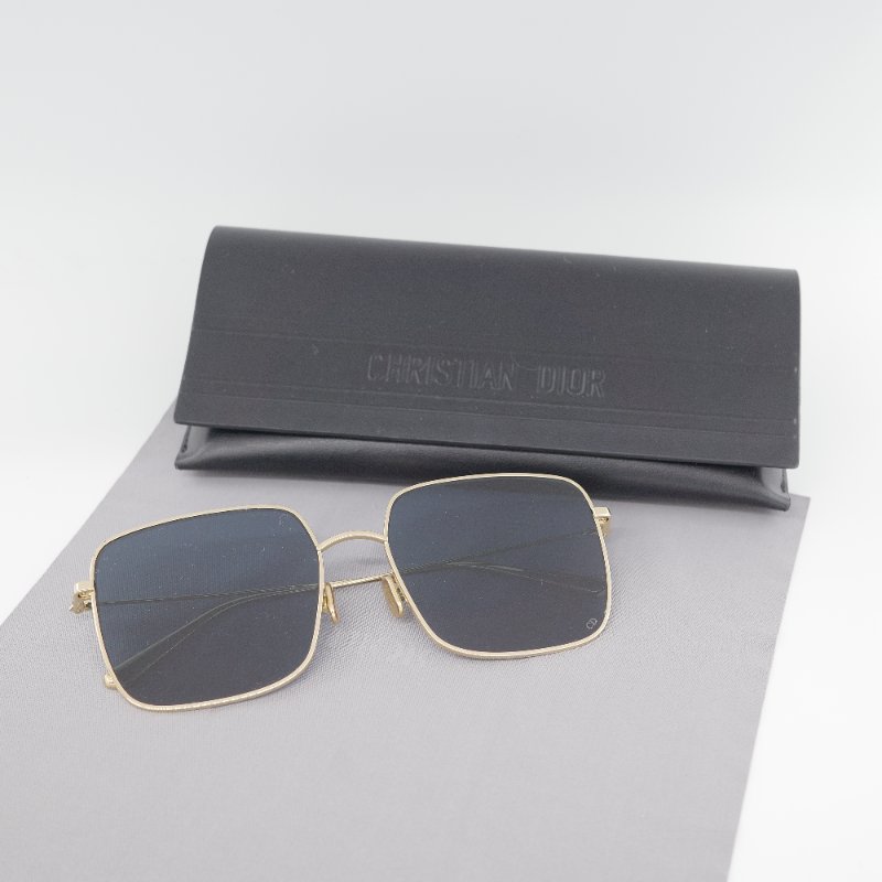 Dior 迪奧 Dior Stellaire SU 金色鏡框 深藍色鏡片 方框太陽眼鏡-0