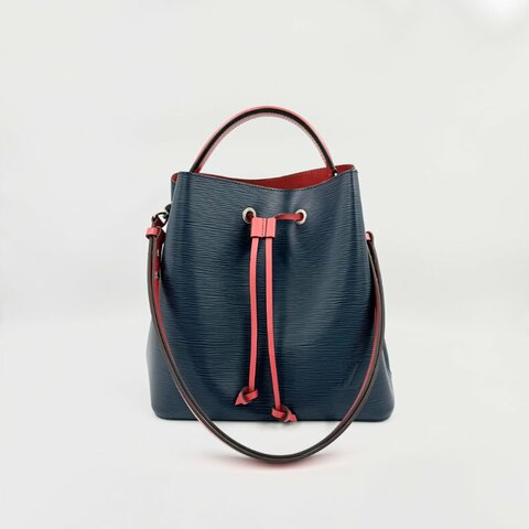 Louis Vuitton - 深藍色拼紅色EPI NéoNoé水桶包╻ MM