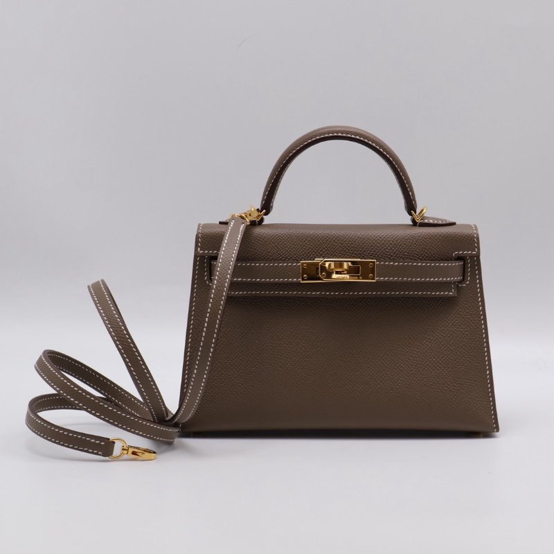 HERMRS Mini kelly ll - 大象灰金 U-0