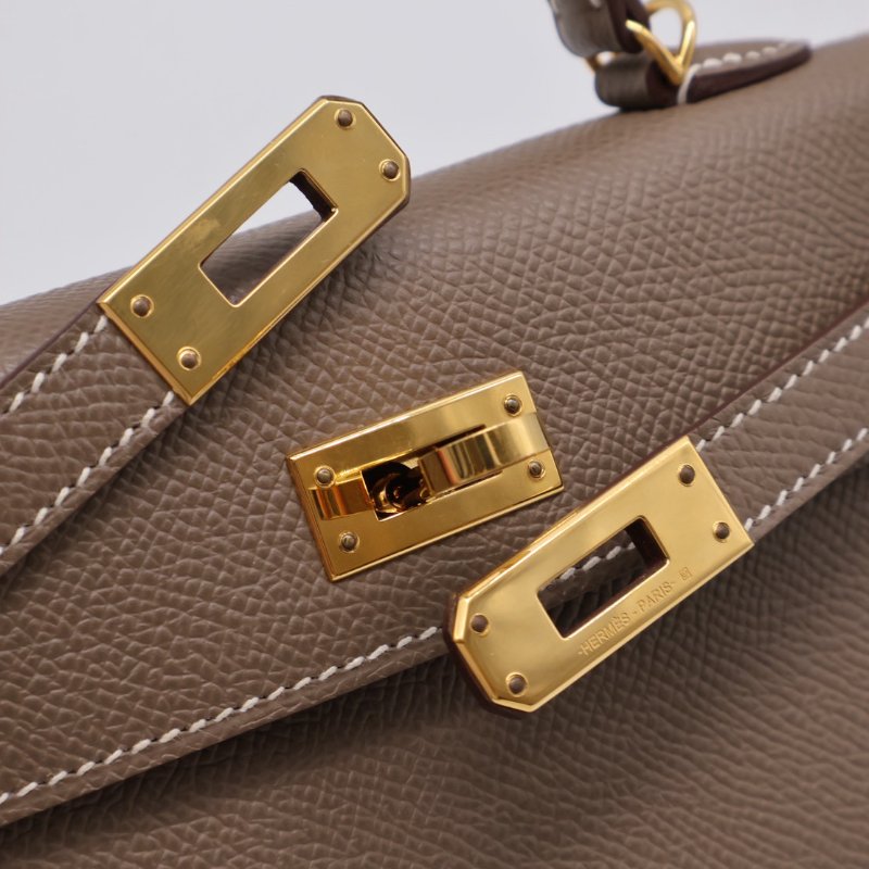 HERMRS Mini kelly ll - 大象灰金 U-3