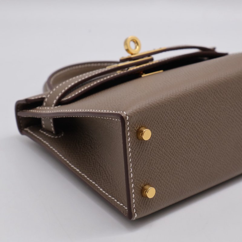 HERMRS Mini kelly ll - 大象灰金 U-7