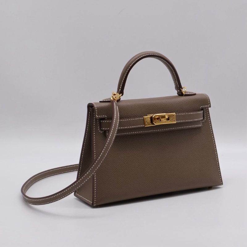 HERMRS Mini kelly ll - 大象灰金 U-10