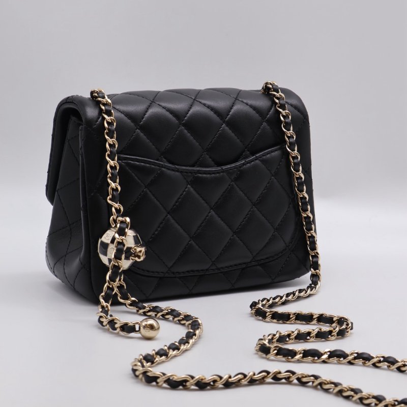 CHANEL 經典口蓋包方胖子 17 - 足球黑金-1