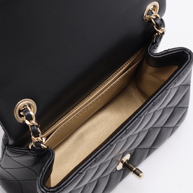 CHANEL 經典口蓋包方胖子 17 - 足球黑金-2