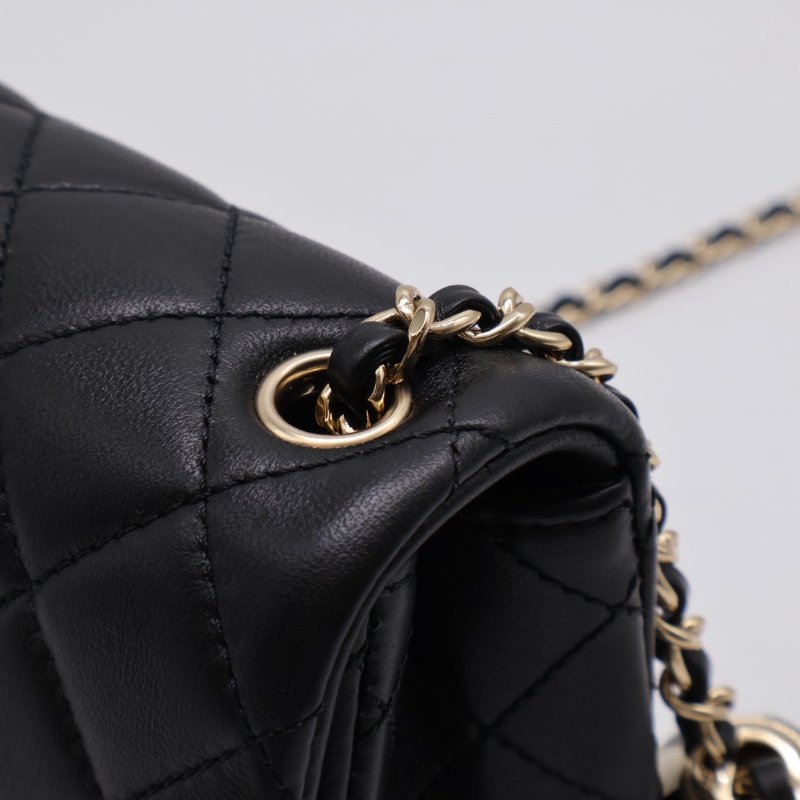 CHANEL 經典口蓋包方胖子 17 - 足球黑金-3