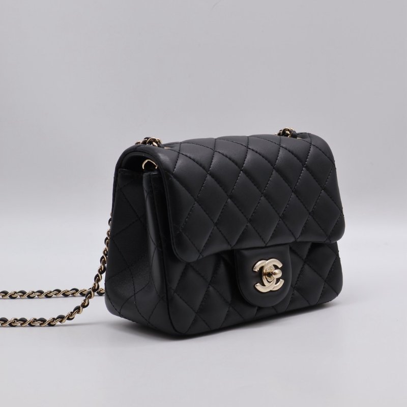 CHANEL 經典口蓋包方胖子 17 - 足球黑金-10
