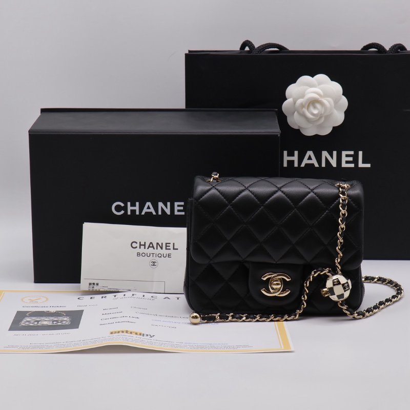 CHANEL 經典口蓋包方胖子 17 - 足球黑金-12