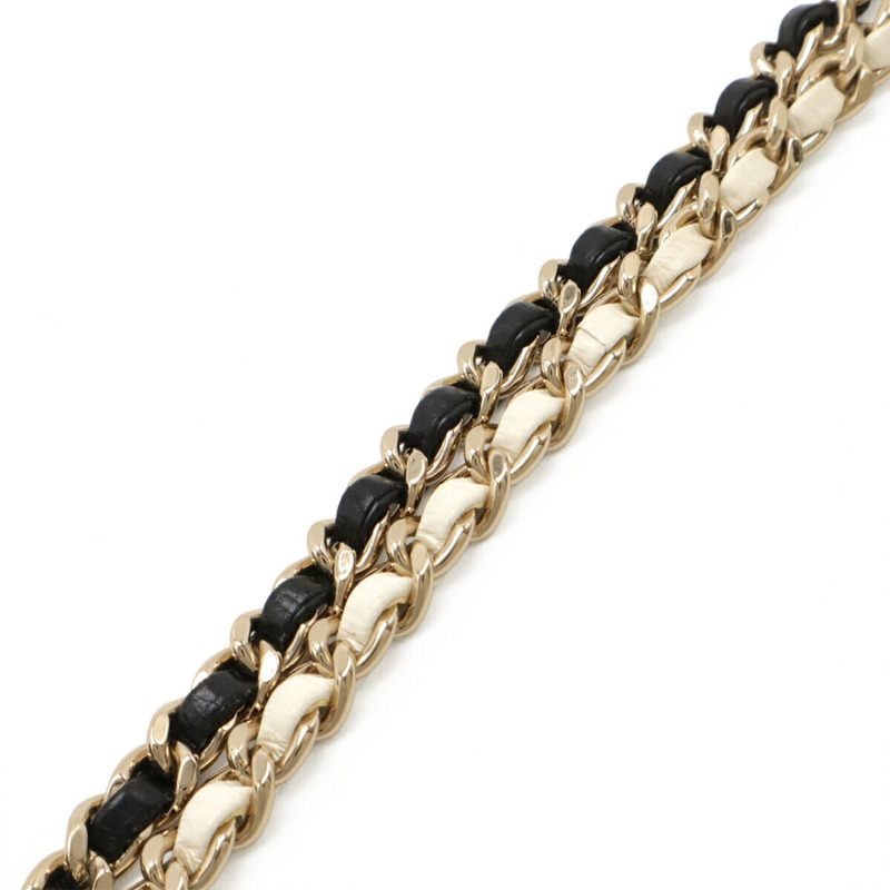 香奈兒 Matelasse Vanity 手袋,鏈條肩背包,皮革材質,白色,黑色-7