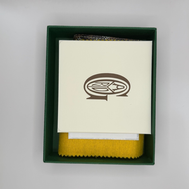 全新Goyard 六卡卡夾 黑棕配色-14