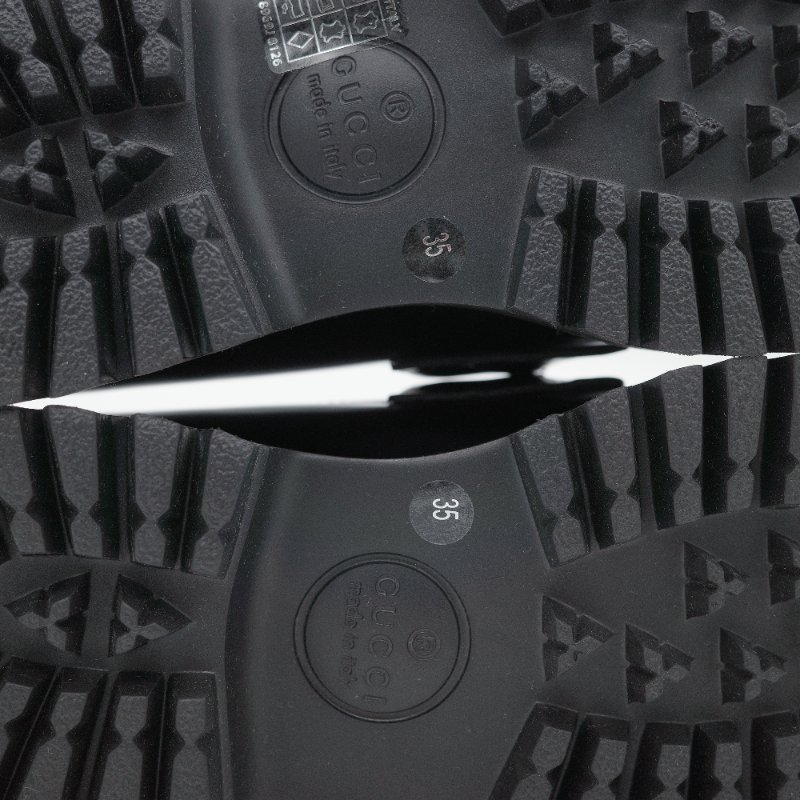 Gucci古馳Sylke 黑色牛皮 馬銜扣 厚底樂福鞋-10