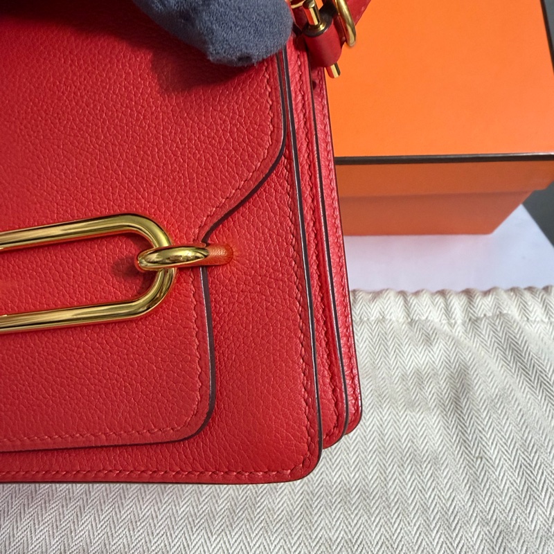 💕💕Hermes Roulis豬鼻袋,蕃茄紅配金扣A刻💕💕-1