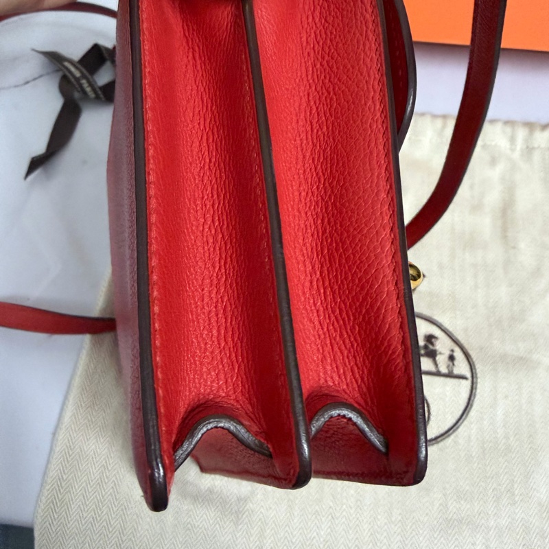 💕💕Hermes Roulis豬鼻袋,蕃茄紅配金扣A刻💕💕-4