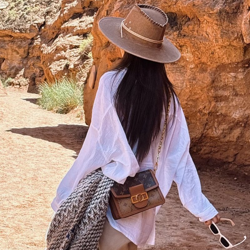 Louis Vuitton - 原花雙色 Dauphine 手提斜背包╻Mini-6