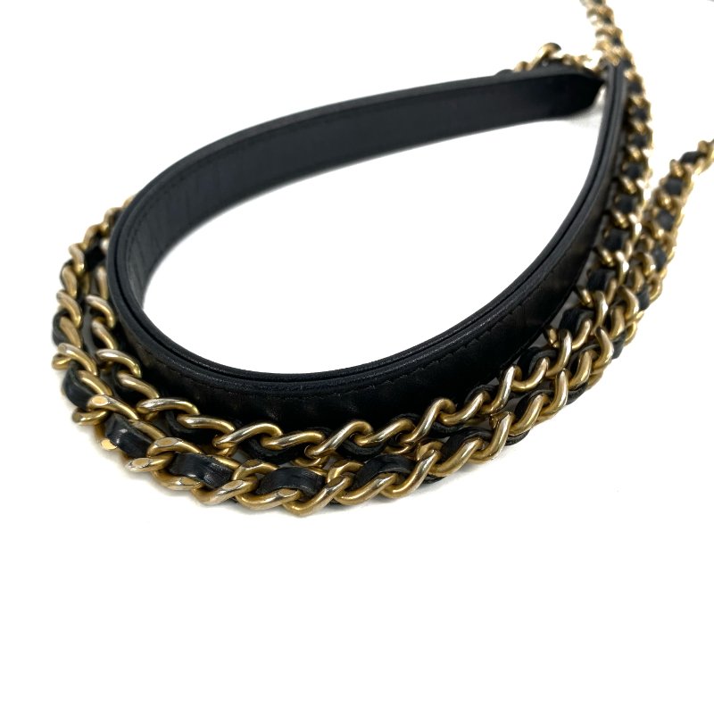 △ Chanel 香奈兒 Navy Caviar Skin Gold Tone Metal Filigree Mini Chain Vanity Case No.26 深藍色粒紋小牛皮金色金鎖鏈化妝箱No.26 - 267001936-7