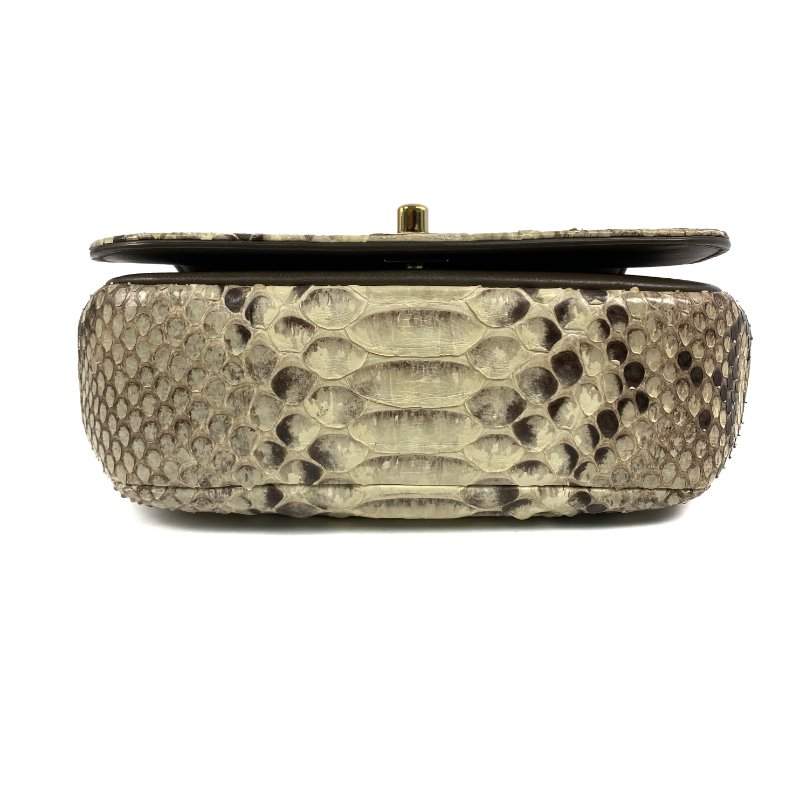 △ Chanel 香奈兒 Beige Python Gold Tone Metal Single Flap Chain 2 Way Bag No.23 米黃色蛇皮金色金屬鎖鏈肩背袋No.23 - 267002286-12