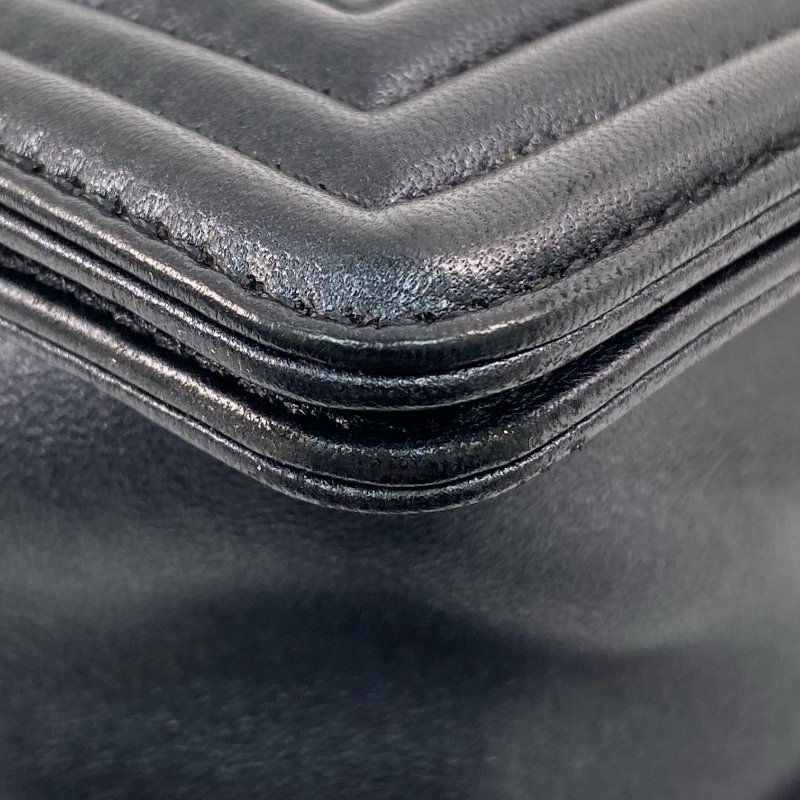 △ Chanel 香奈兒 Boy 28CM Black Lambskin Gold Stone Metal Shoulder Bag No.19 A92193 黑色小羊皮金色金屬鎖鏈肩背袋No.19 - 257028745-9