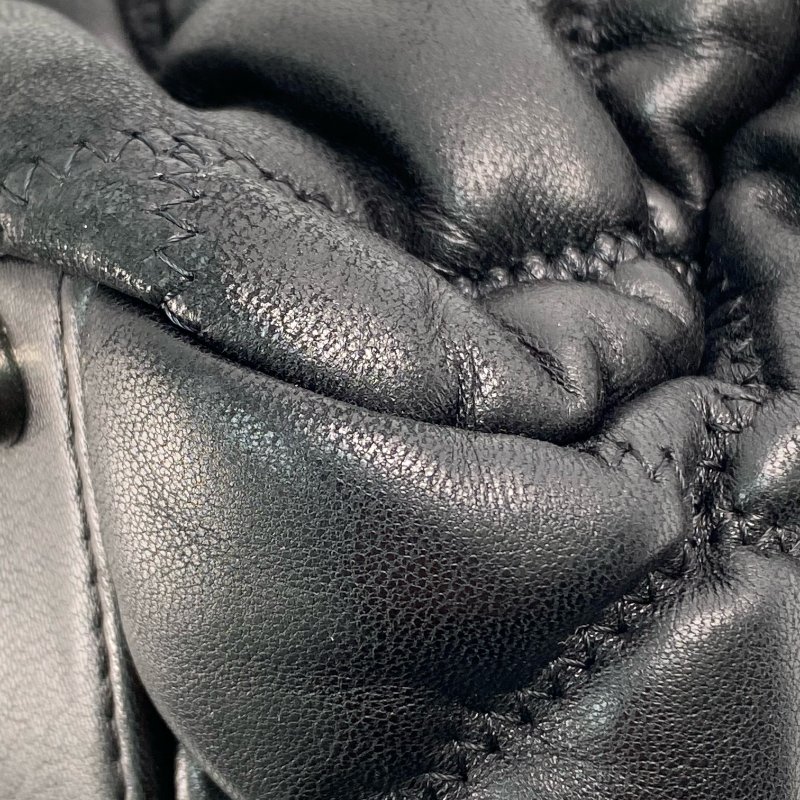 △ Chanel 香奈兒 Black Lambskin Silver Tone Metal Bubble Chain Shoulder Bag No.13 A47964 黑色小羊皮銀色金屬鎖鏈肩背袋No.13 - 267002095-11