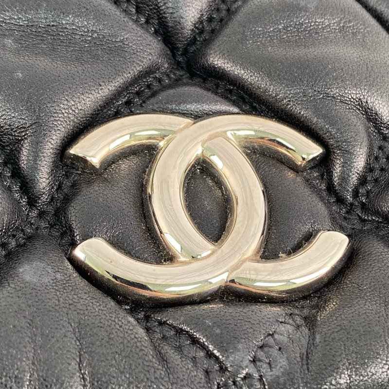 △ Chanel 香奈兒 Black Lambskin Silver Tone Metal Bubble Chain Shoulder Bag No.13 A47964 黑色小羊皮銀色金屬鎖鏈肩背袋No.13 - 267002095-12