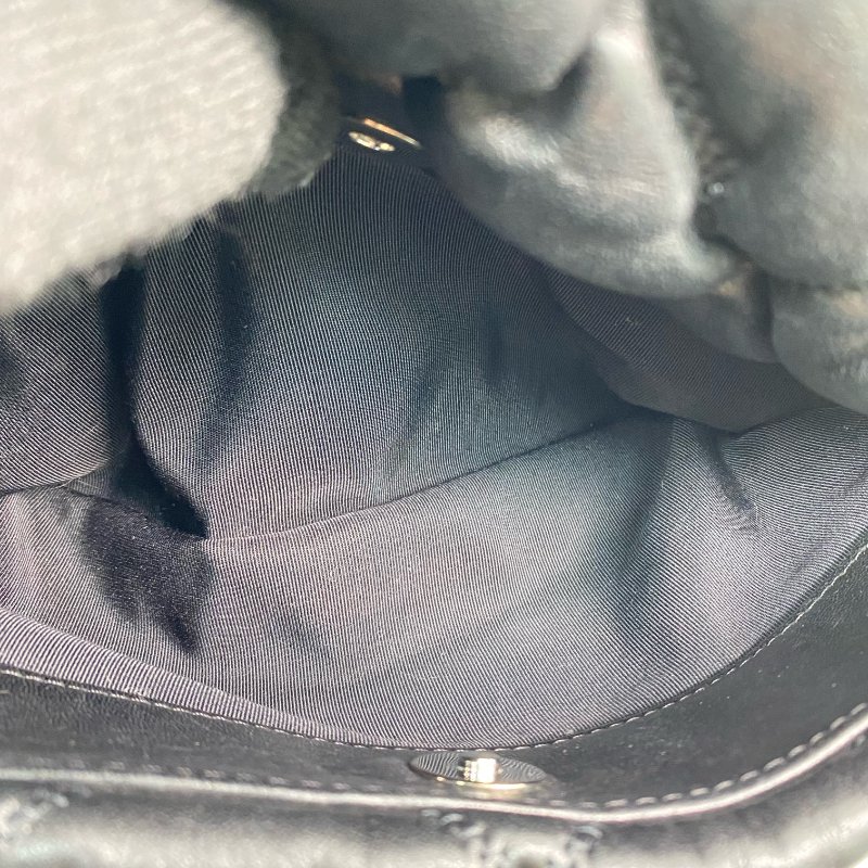 △ Chanel 香奈兒 Black Lambskin Silver Tone Metal Bubble Chain Shoulder Bag No.13 A47964 黑色小羊皮銀色金屬鎖鏈肩背袋No.13 - 267002095-19