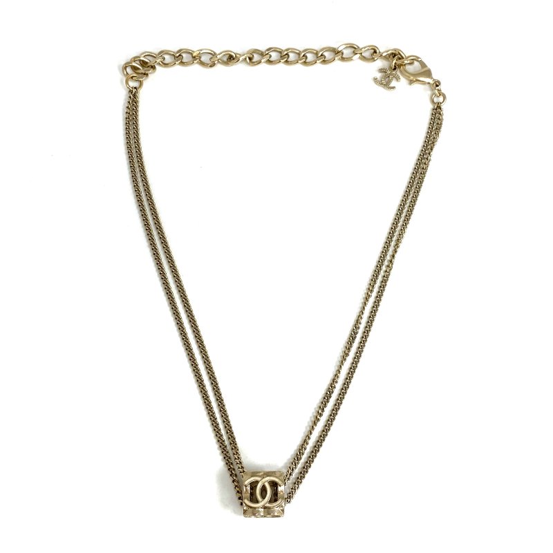 ☆ Chanel 香奈兒 Gold Tone Metal CC Charm Necklace A22K 金色金屬CC吊墜頸鍊 A22K - 267002194-3