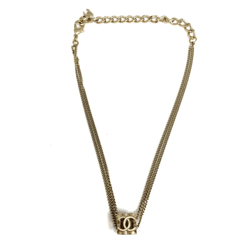 ☆ Chanel 香奈兒 Gold Tone Metal CC Charm Necklace A22K 金色金屬CC吊墜頸鍊 A22K - 267002194-4