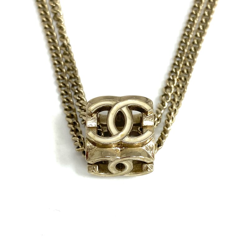 ☆ Chanel 香奈兒 Gold Tone Metal CC Charm Necklace A22K 金色金屬CC吊墜頸鍊 A22K - 267002194-5