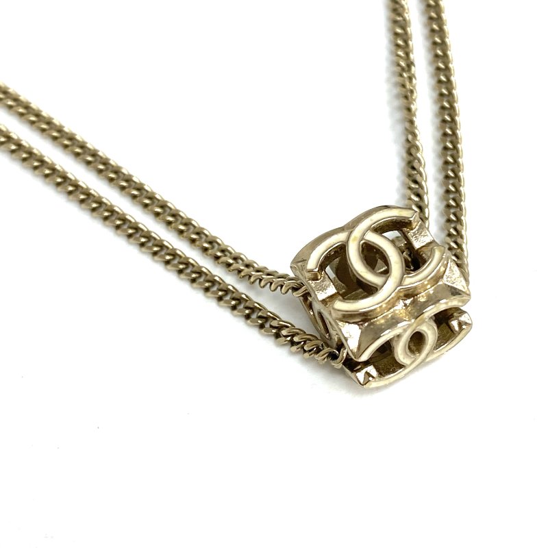 ☆ Chanel 香奈兒 Gold Tone Metal CC Charm Necklace A22K 金色金屬CC吊墜頸鍊 A22K - 267002194-6