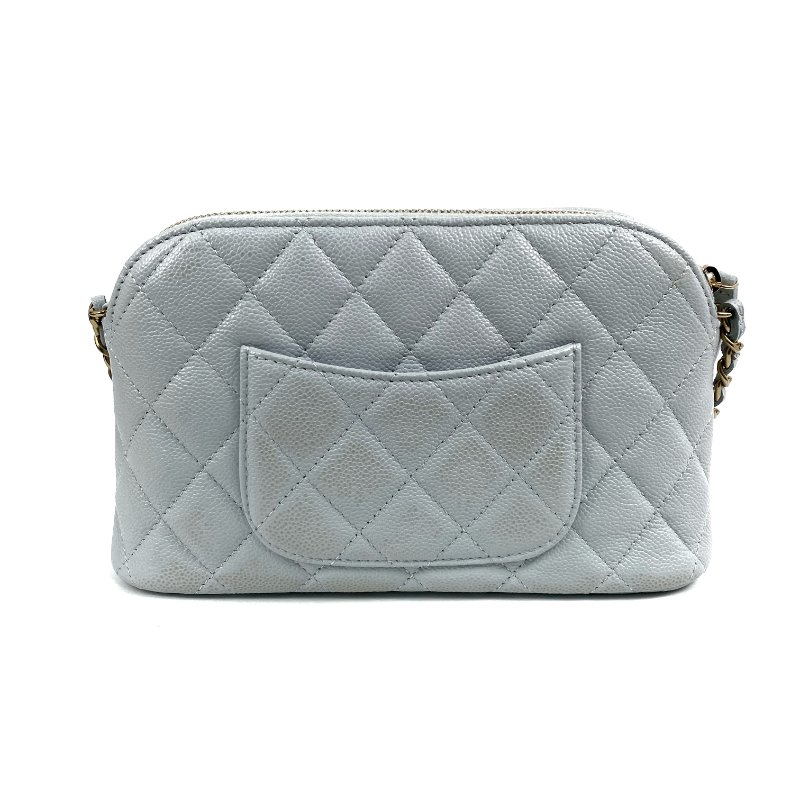 △ Chanel 香奈兒 Light Blue Caviar Skin Gold Tone Metal Chain Crossbody Bag AP4016B 淺藍色粒紋小牛皮金色金屬鎖鏈肩背袋 - 267002160-1