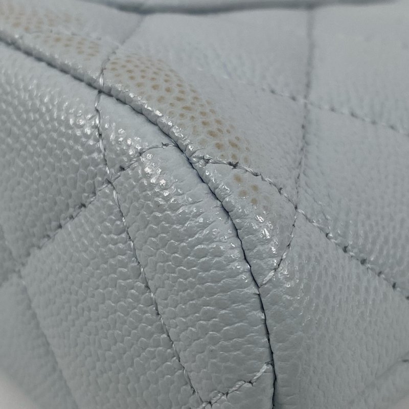 △ Chanel 香奈兒 Light Blue Caviar Skin Gold Tone Metal Chain Crossbody Bag AP4016B 淺藍色粒紋小牛皮金色金屬鎖鏈肩背袋 - 267002160-10