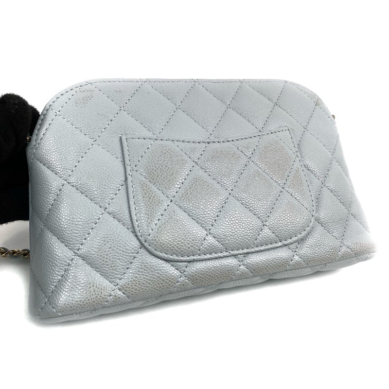 △ Chanel 香奈兒 Light Blue Caviar Skin Gold Tone Metal Chain Crossbody Bag AP4016B 淺藍色粒紋小牛皮金色金屬鎖鏈肩背袋 - 267002160-11