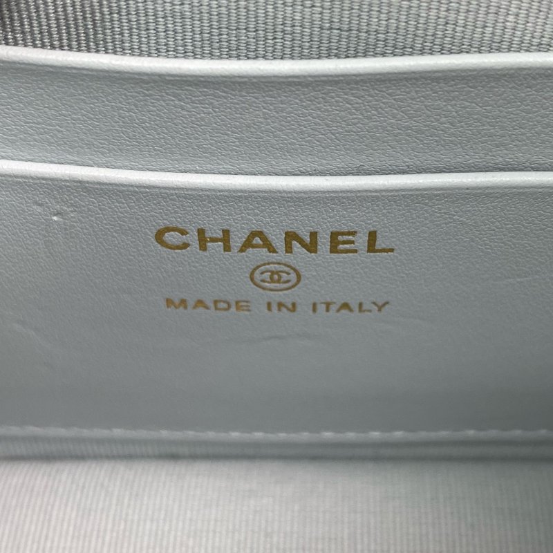 △ Chanel 香奈兒 Light Blue Caviar Skin Gold Tone Metal Chain Crossbody Bag AP4016B 淺藍色粒紋小牛皮金色金屬鎖鏈肩背袋 - 267002160-13
