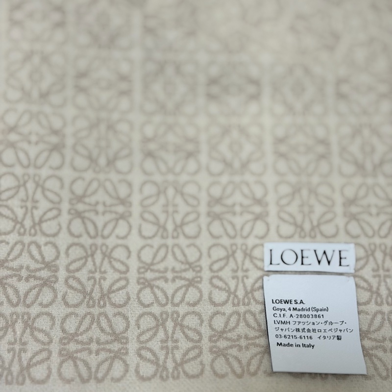 LOEWE Logo滿版羊毛圍巾-0