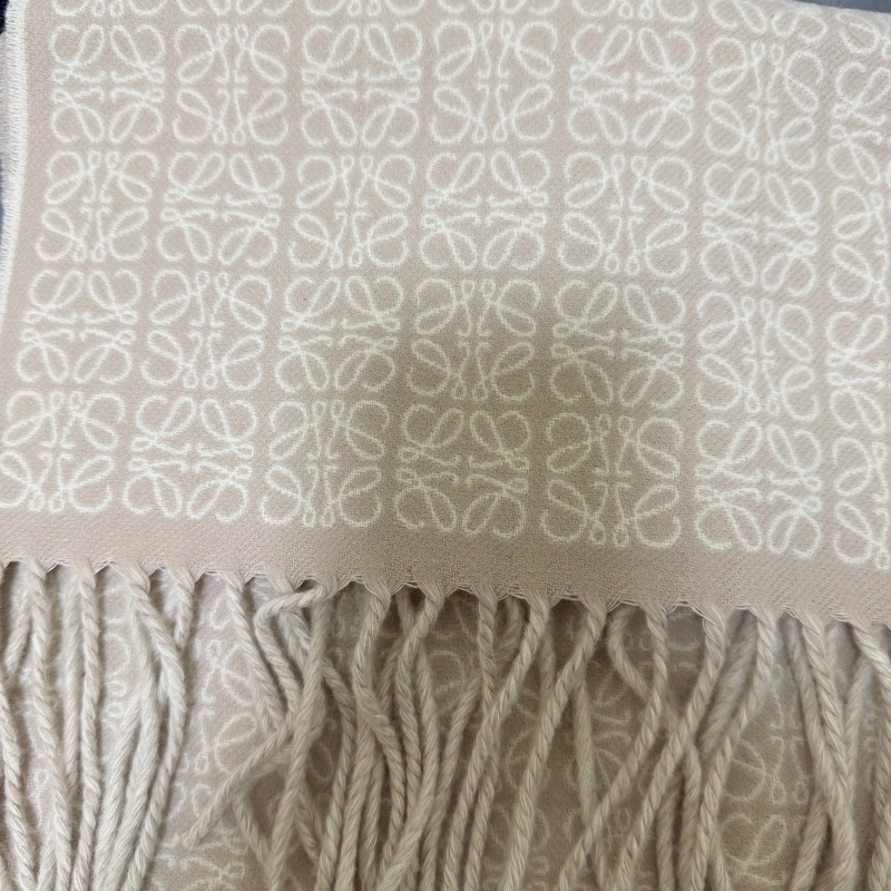 LOEWE Logo滿版羊毛圍巾-2