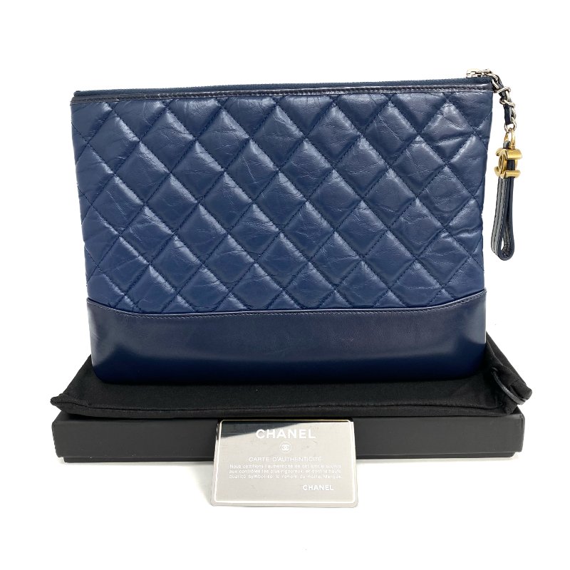 ☆ Chanel 香奈兒 Navy Lambskin Gabrielle Clutch No.27 深藍色小羊皮手拿袋 No.27 - 267002322-0